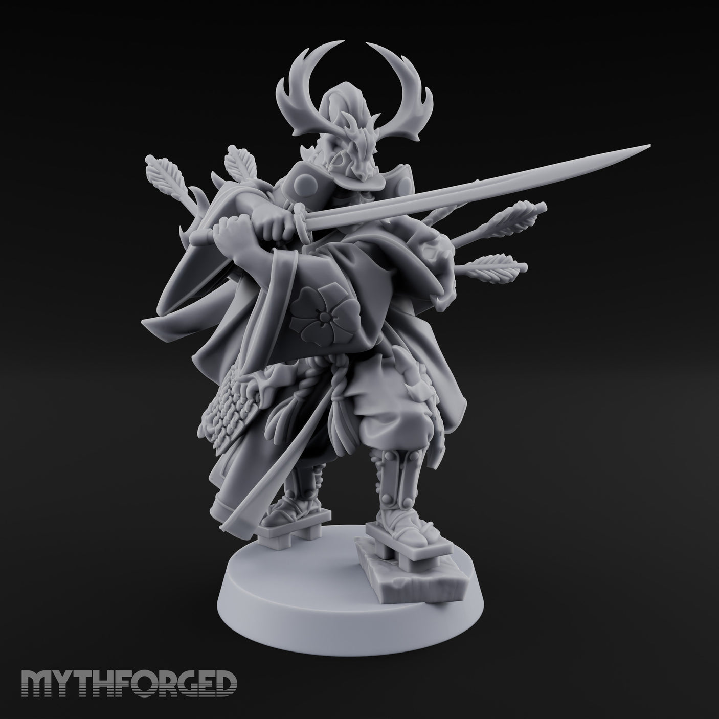 Blade Levelling Samurai Lord Miniature for Dungeons and Dragons, Pathfinder or other TTRPGs