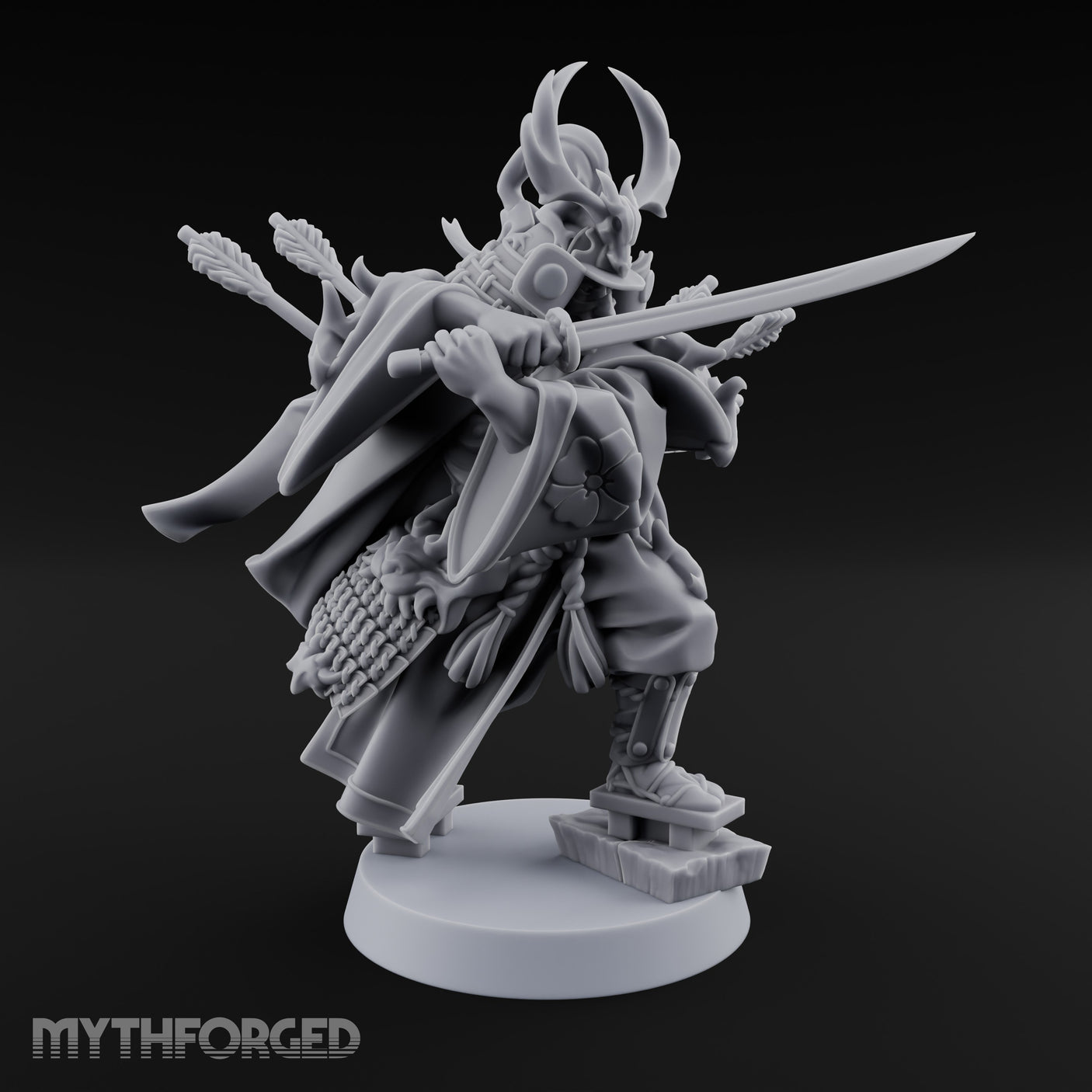 Blade Levelling Samurai Lord Miniature for Dungeons and Dragons, Pathfinder or other TTRPGs
