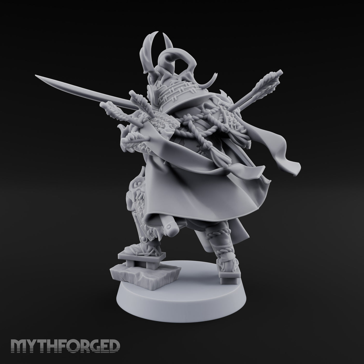 Blade Levelling Samurai Lord Miniature for Dungeons and Dragons, Pathfinder or other TTRPGs