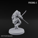 Blade Lunging Crouching Shogunate Shocktrooper C Miniature for Dungeons and Dragons, Pathfinder or other TTRPGs