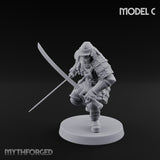 Blade Lunging Crouching Shogunate Shocktrooper C Miniature for Dungeons and Dragons, Pathfinder or other TTRPGs