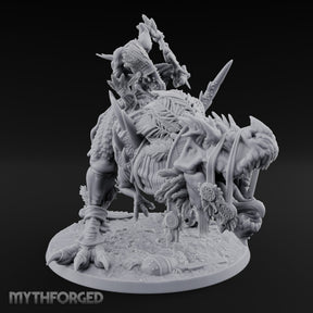 Blade Raising Lizardfolk Dinosaur Rider
