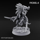Blade Wielding Lizardfolk Raptor Warrior A Miniature for Dungeons and Dragons, Pathfinder or other TTRPGs