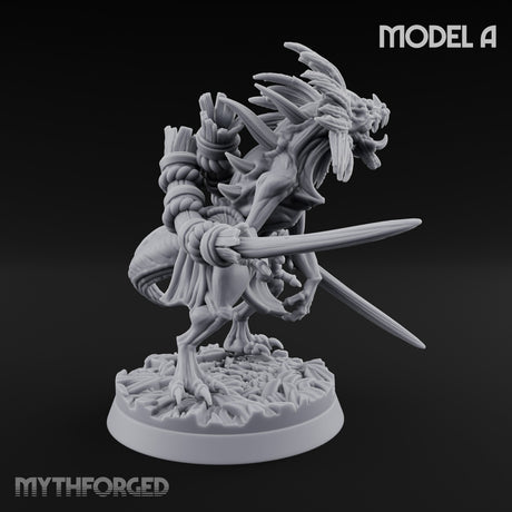 Blade Wielding Lizardfolk Raptor Warrior A Miniature for Dungeons and Dragons, Pathfinder or other TTRPGs