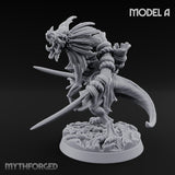 Blade Wielding Lizardfolk Raptor Warrior A Miniature for Dungeons and Dragons, Pathfinder or other TTRPGs