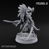 Blade Wielding Lizardfolk Raptor Warrior A Miniature for Dungeons and Dragons, Pathfinder or other TTRPGs