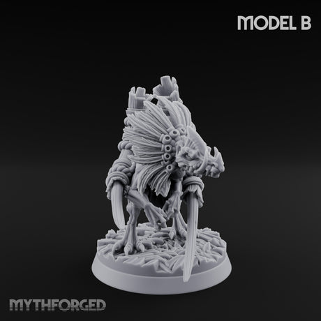 Blade Wielding Lizardfolk Raptor Warrior B Miniature for Dungeons and Dragons, Pathfinder or other TTRPGs