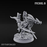 Blade Wielding Lizardfolk Raptor Warrior B Miniature for Dungeons and Dragons, Pathfinder or other TTRPGs