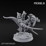 Blade Wielding Lizardfolk Raptor Warrior B Miniature for Dungeons and Dragons, Pathfinder or other TTRPGs