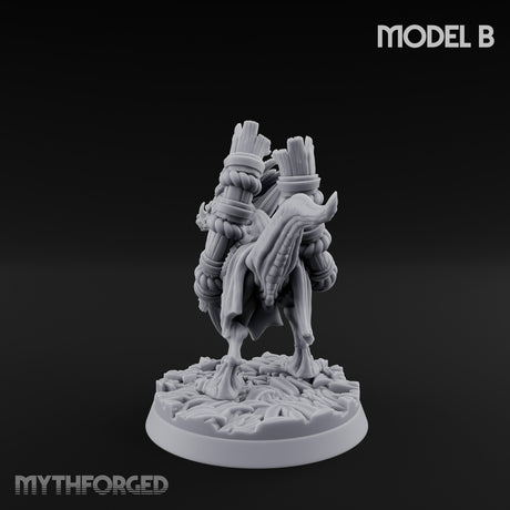 Blade Wielding Lizardfolk Raptor Warrior B Miniature for Dungeons and Dragons, Pathfinder or other TTRPGs
