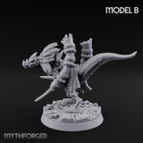 Blade Wielding Lizardfolk Raptor Warrior B Miniature for Dungeons and Dragons, Pathfinder or other TTRPGs