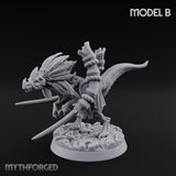 Blade Wielding Lizardfolk Raptor Warrior B Miniature for Dungeons and Dragons, Pathfinder or other TTRPGs