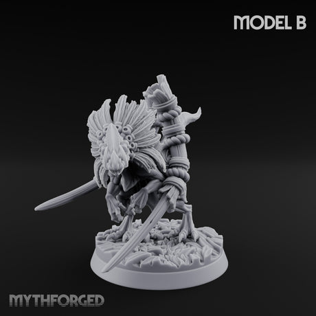 Blade Wielding Lizardfolk Raptor Warrior B Miniature for Dungeons and Dragons, Pathfinder or other TTRPGs