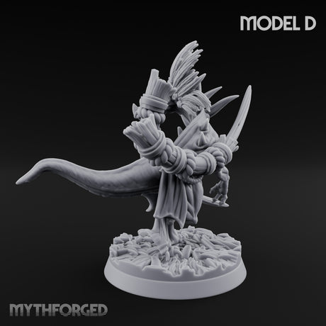 Blade Wielding Lizardfolk Raptor Warrior D Miniature for Dungeons and Dragons, Pathfinder or other TTRPGs
