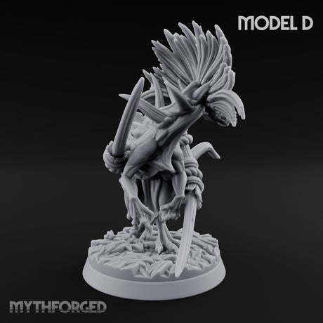 Blade Wielding Lizardfolk Raptor Warrior D Miniature for Dungeons and Dragons, Pathfinder or other TTRPGs