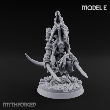 Blade Wielding Lizardfolk Raptor Warrior E Miniature for Dungeons and Dragons, Pathfinder or other TTRPGs