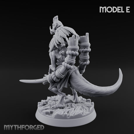 Blade Wielding Lizardfolk Raptor Warrior E Miniature for Dungeons and Dragons, Pathfinder or other TTRPGs
