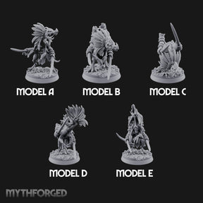 Blade Wielding Lizardfolk Raptor Warriors Miniature for Dungeons and Dragons, Pathfinder or other TTRPGs