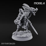 Blade Wielding Lizardfolk Raptor Warriors Miniature for Dungeons and Dragons, Pathfinder or other TTRPGs