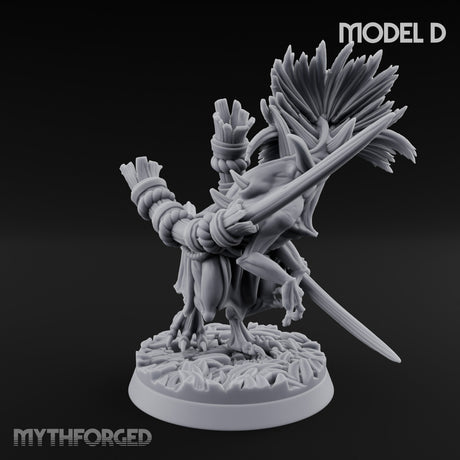Blade Wielding Lizardfolk Raptor Warriors Miniature for Dungeons and Dragons, Pathfinder or other TTRPGs
