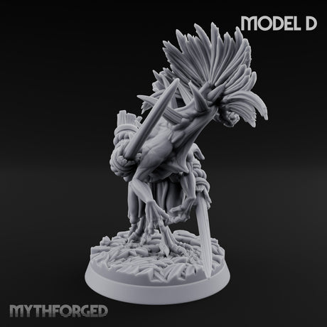 Blade Wielding Lizardfolk Raptor Warriors Miniature for Dungeons and Dragons, Pathfinder or other TTRPGs