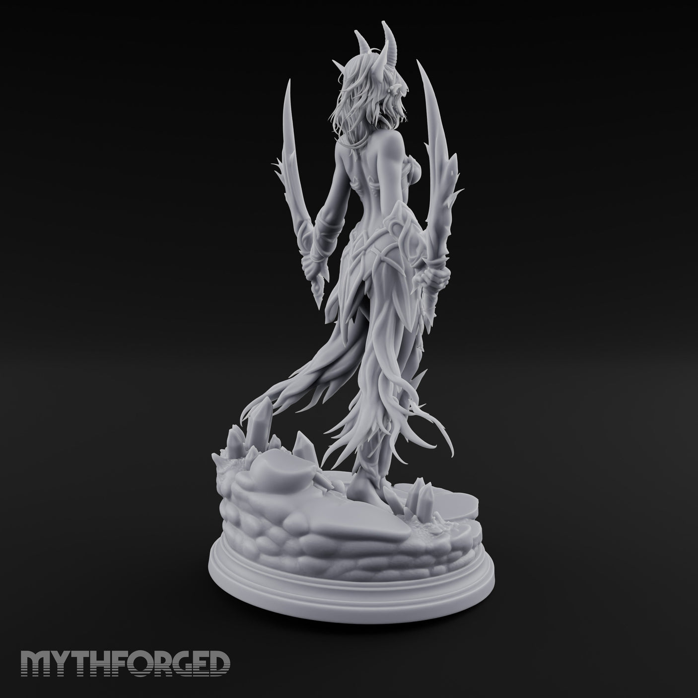 Blade Wings Unfurled Demon Sorceress Miniature for Dungeons and Dragons, Pathfinder or other TTRPGs
