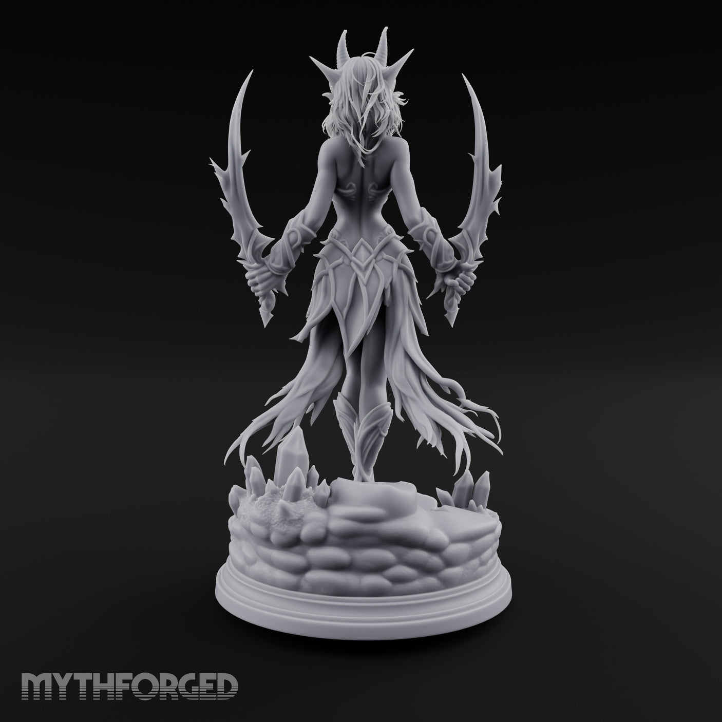 Blade Wings Unfurled Demon Sorceress Miniature for Dungeons and Dragons, Pathfinder or other TTRPGs