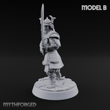 Stern Horned Samurai B Miniature for Dungeons and Dragons, Pathfinder or other TTRPGs
