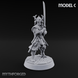 Stern Horned Samurai C Miniature for Dungeons and Dragons, Pathfinder or other TTRPGs
