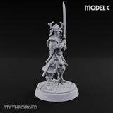 Stern Horned Samurai C Miniature for Dungeons and Dragons, Pathfinder or other TTRPGs