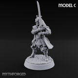 Stern Horned Samurai C Miniature for Dungeons and Dragons, Pathfinder or other TTRPGs