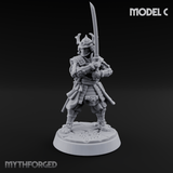 Stern Horned Samurai C Miniature for Dungeons and Dragons, Pathfinder or other TTRPGs