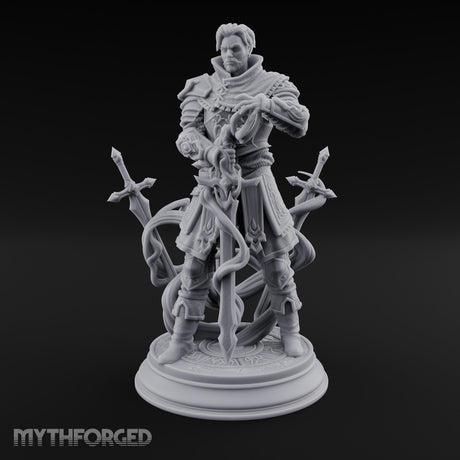 Blades Orbiting Human Spellsword Miniature for Dungeons and Dragons, Pathfinder or other TTRPGs
