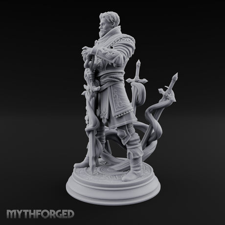 Blades Orbiting Human Spellsword Miniature for Dungeons and Dragons, Pathfinder or other TTRPGs