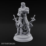 Blades Orbiting Human Spellsword Miniature for Dungeons and Dragons, Pathfinder or other TTRPGs