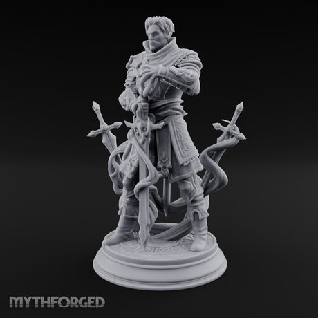 Blades Orbiting Human Spellsword Miniature for Dungeons and Dragons, Pathfinder or other TTRPGs