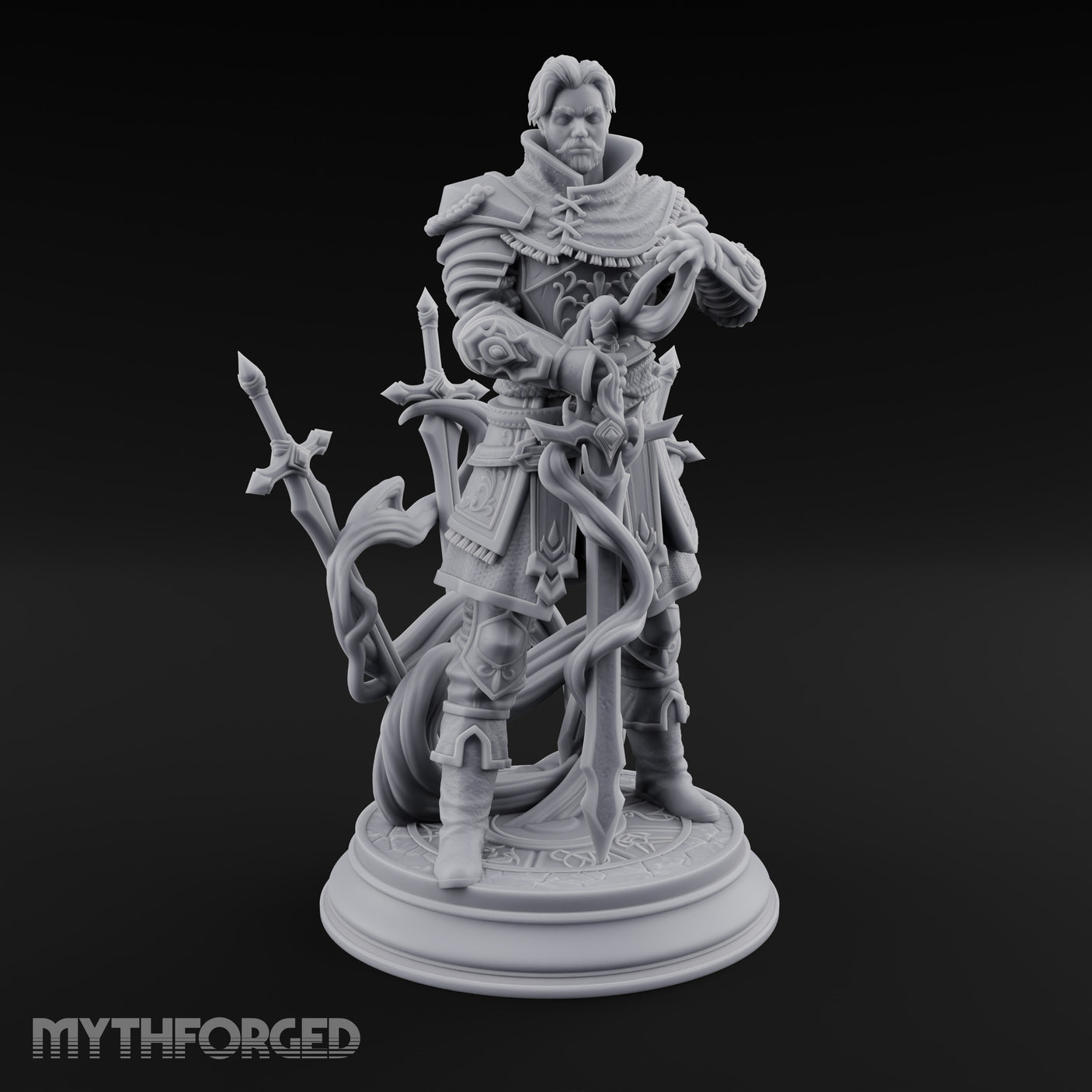 Blades Orbiting Human Spellsword Miniature for Dungeons and Dragons, Pathfinder or other TTRPGs