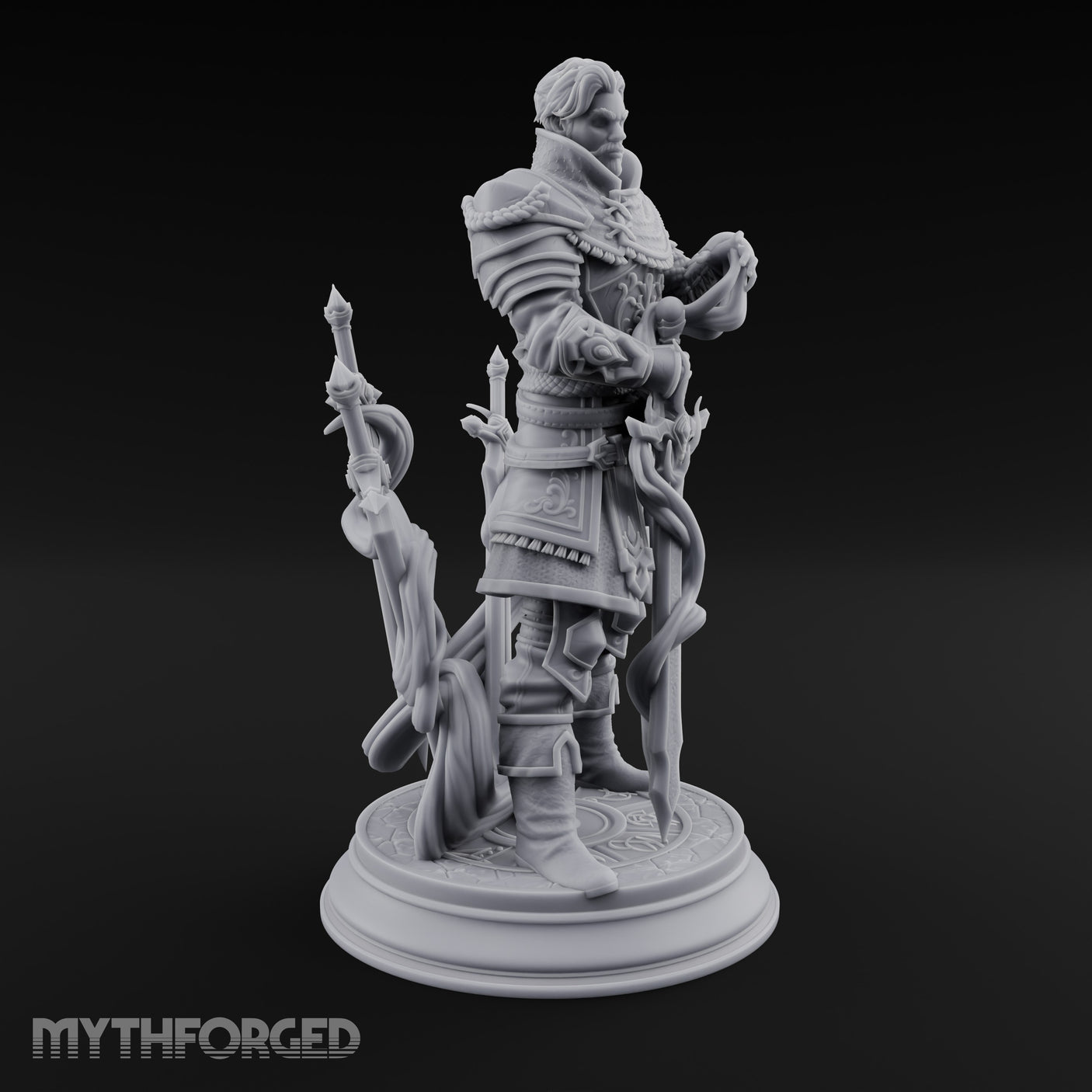 Blades Orbiting Human Spellsword Miniature for Dungeons and Dragons, Pathfinder or other TTRPGs