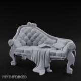 Blanket-Draped Tome-Rested Noble Tufted Chaise Longue gallery 9