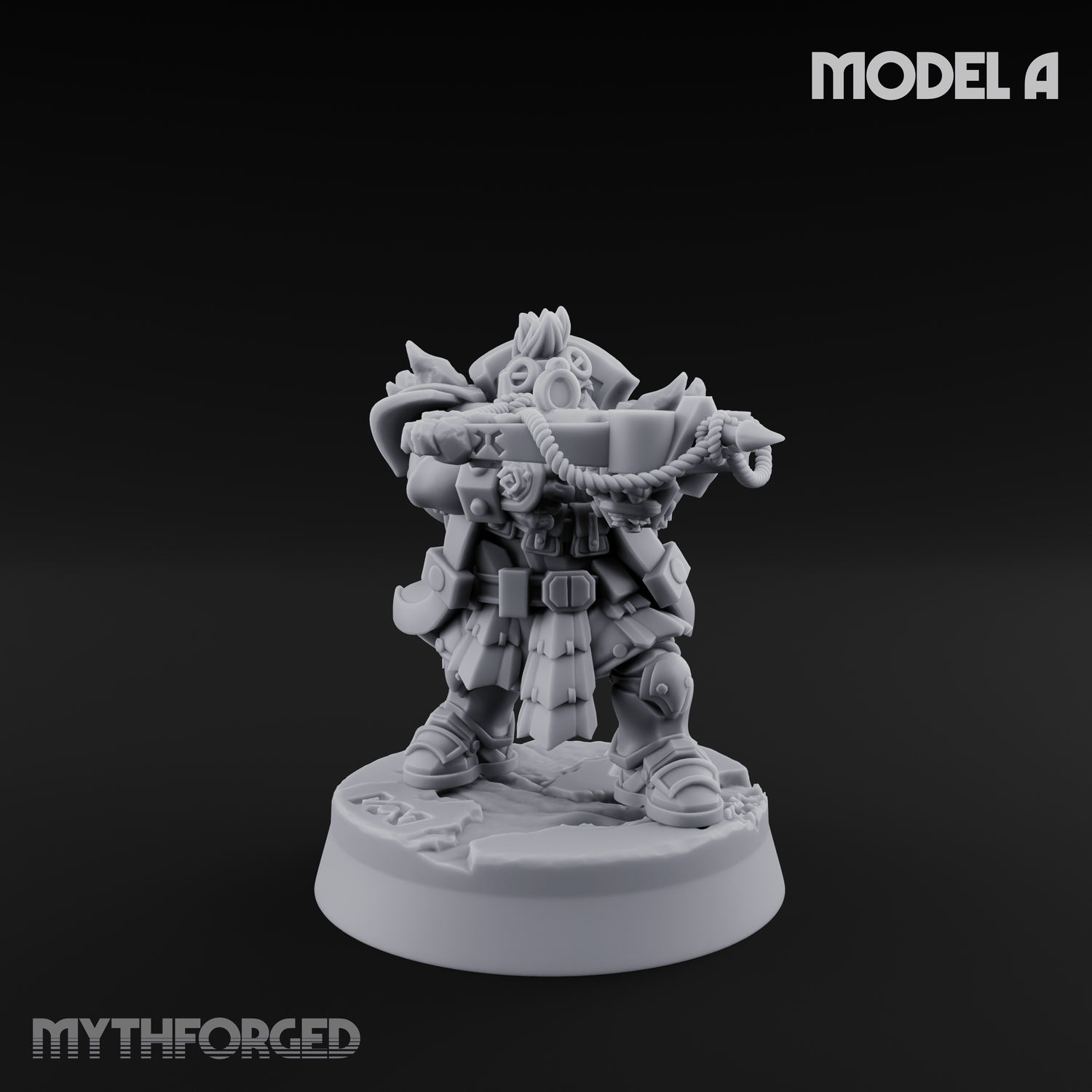 Ornately Overloaded Dwarf Arbalists A Miniature for Dungeons and Dragons, Pathfinder or other TTRPGs