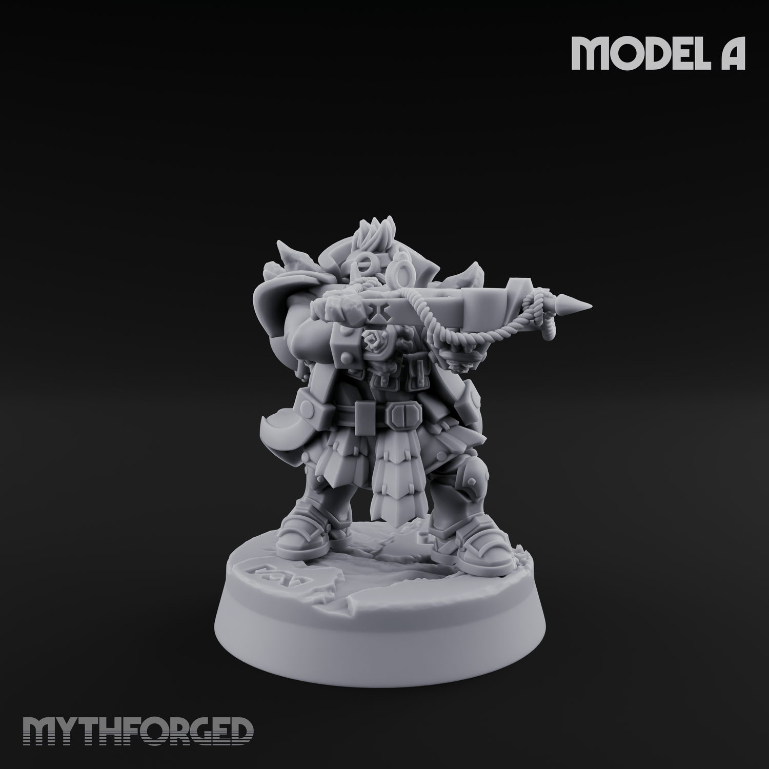 Ornately Overloaded Dwarf Arbalists Miniature for Dungeons and Dragons, Pathfinder or other TTRPGs