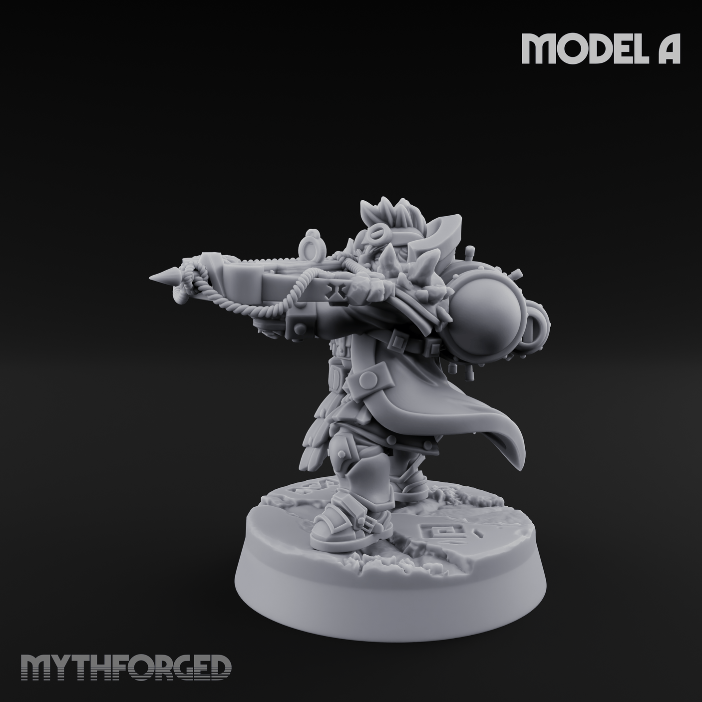 Ornately Overloaded Dwarf Arbalists A Miniature for Dungeons and Dragons, Pathfinder or other TTRPGs