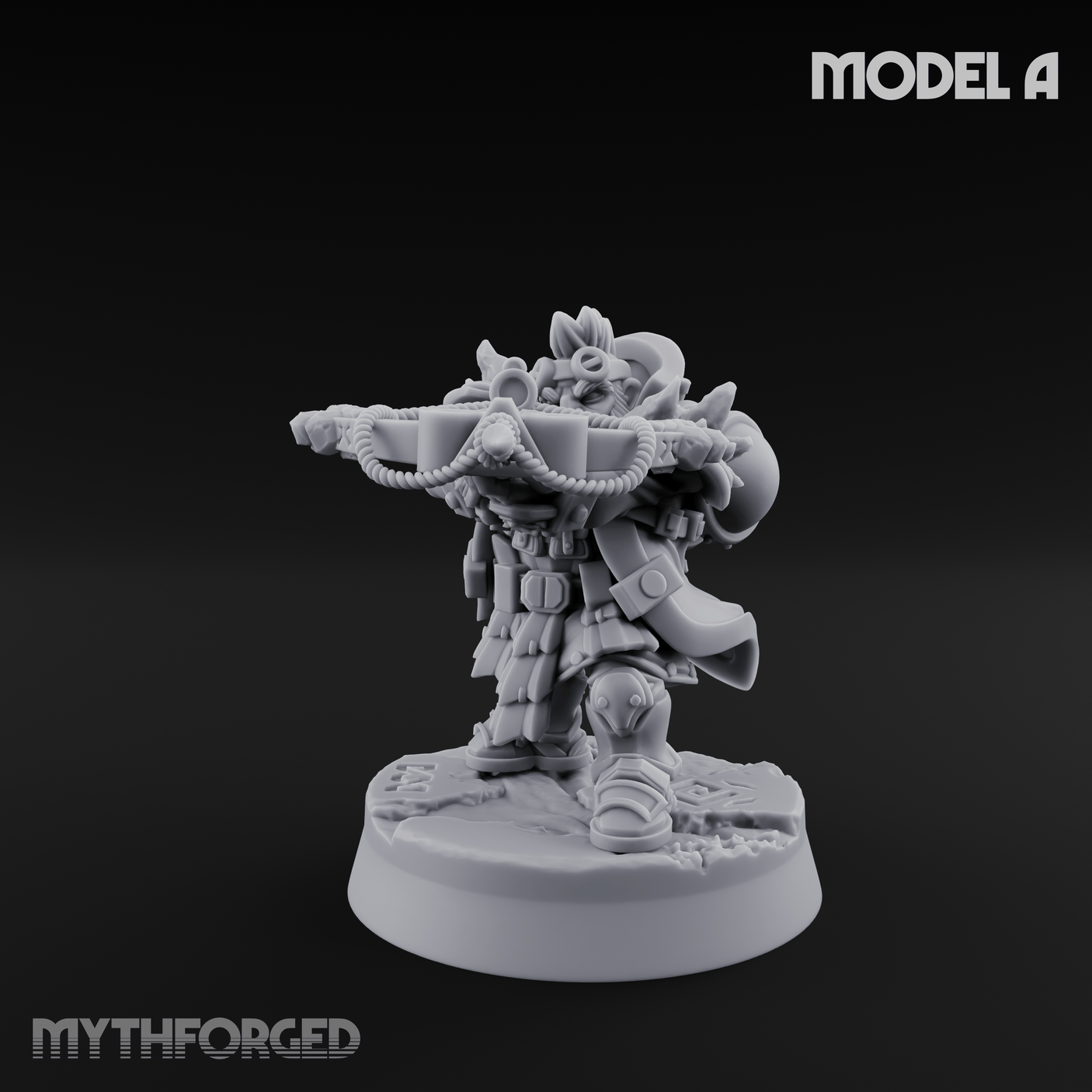 Ornately Overloaded Dwarf Arbalists A Miniature for Dungeons and Dragons, Pathfinder or other TTRPGs