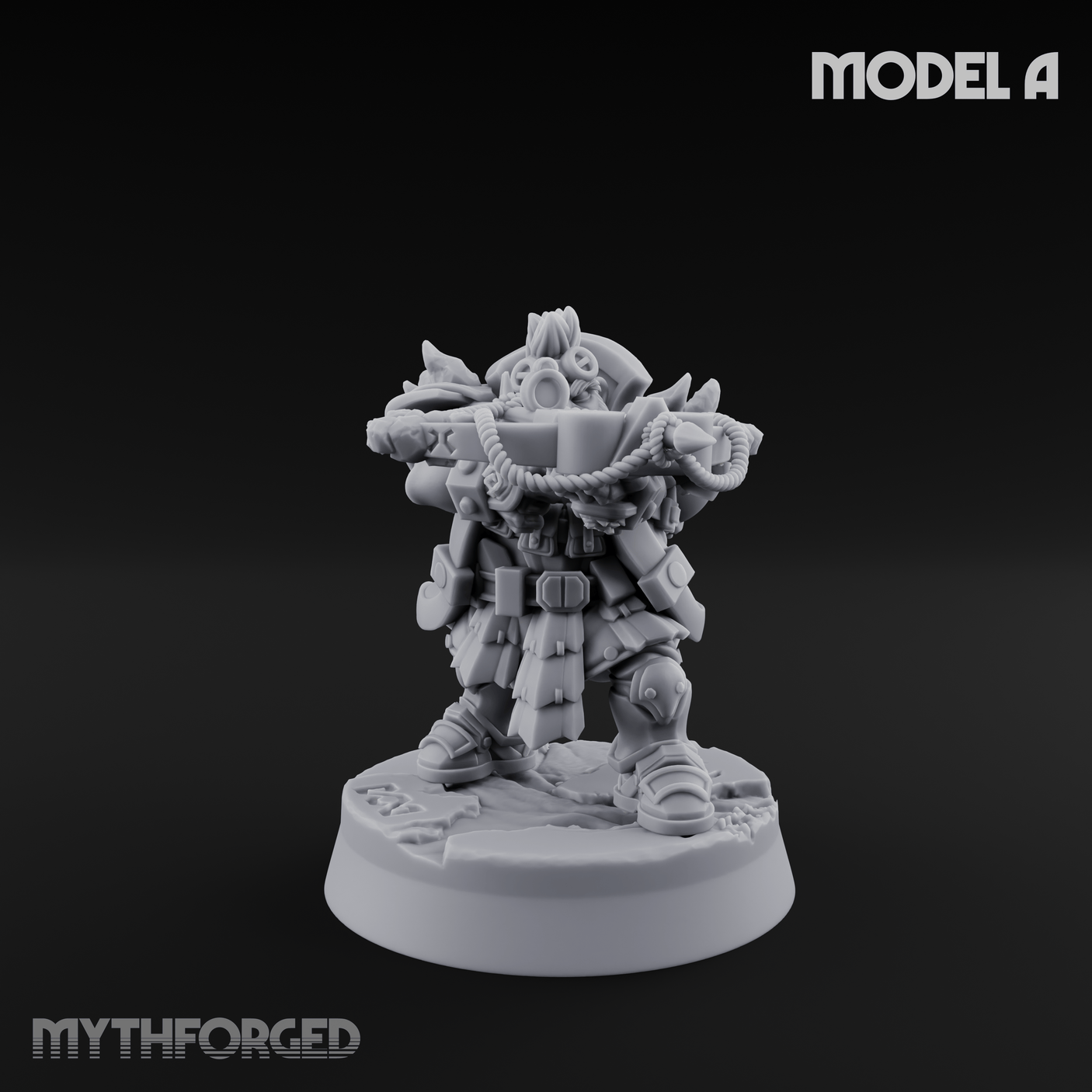 Ornately Overloaded Dwarf Arbalists A Miniature for Dungeons and Dragons, Pathfinder or other TTRPGs
