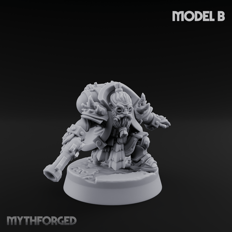 Ornately Overloaded Dwarf Arbalists Miniature for Dungeons and Dragons, Pathfinder or other TTRPGs