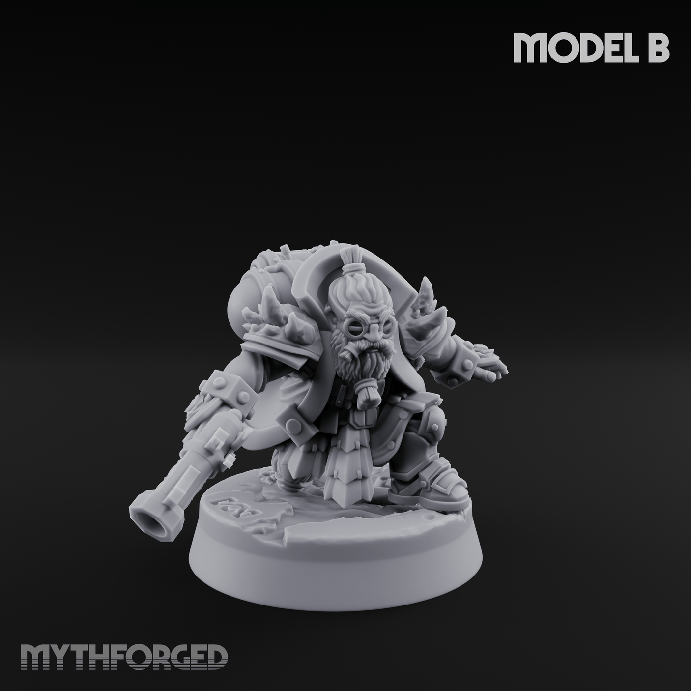 Ornately Overloaded Dwarf Arbalists B Miniature for Dungeons and Dragons, Pathfinder or other TTRPGs