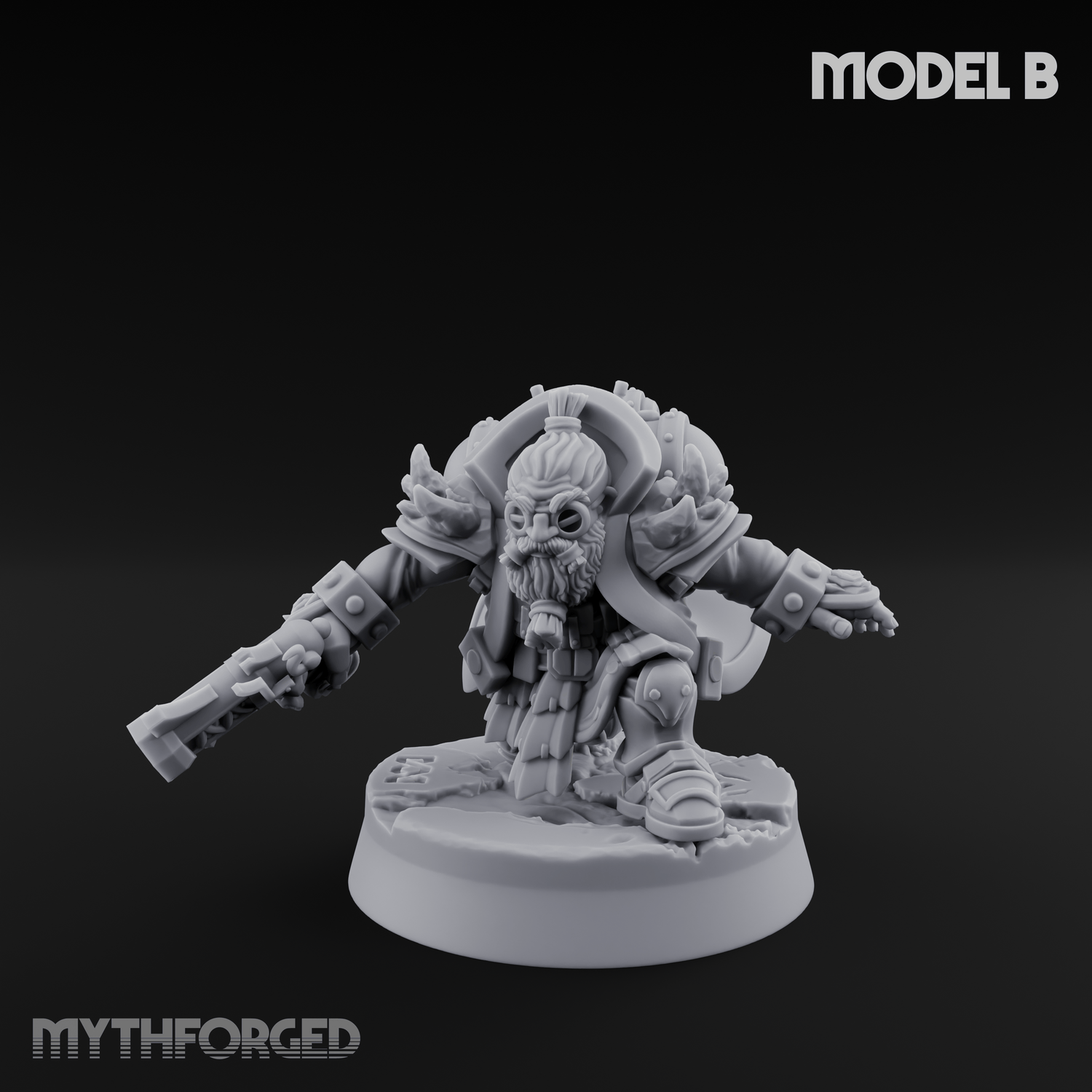 Ornately Overloaded Dwarf Arbalists B Miniature for Dungeons and Dragons, Pathfinder or other TTRPGs
