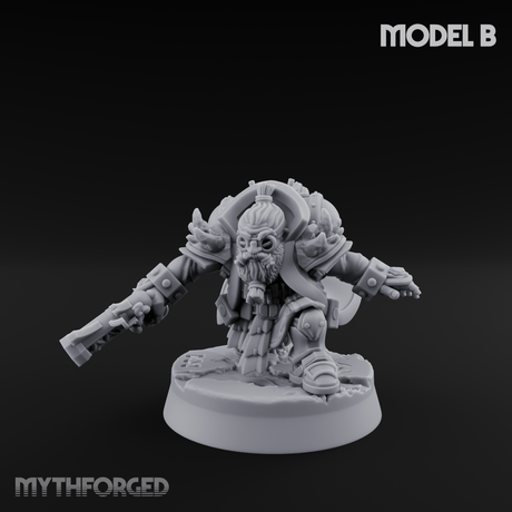 Ornately Overloaded Dwarf Arbalists B Miniature for Dungeons and Dragons, Pathfinder or other TTRPGs