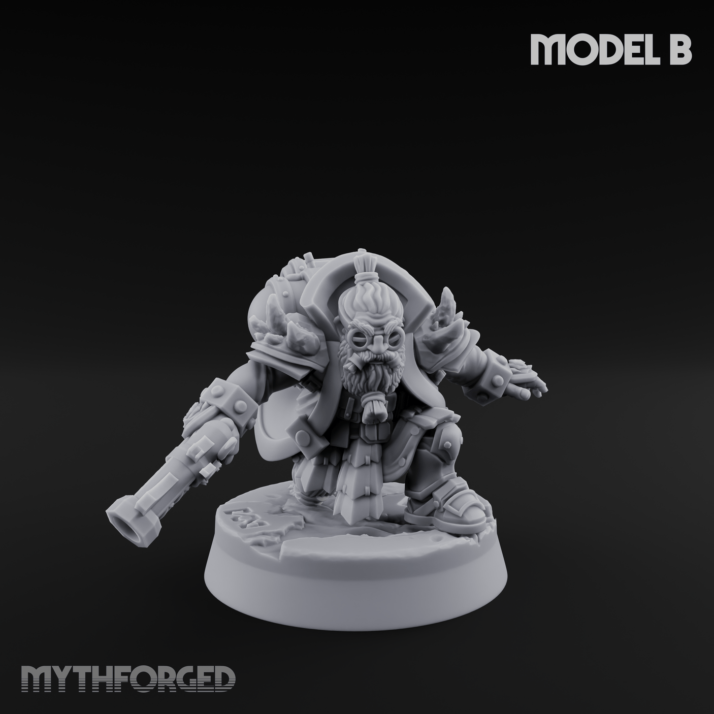 Ornately Overloaded Dwarf Arbalists B Miniature for Dungeons and Dragons, Pathfinder or other TTRPGs