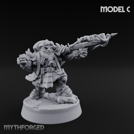Ornately Overloaded Dwarf Arbalists C Miniature for Dungeons and Dragons, Pathfinder or other TTRPGs